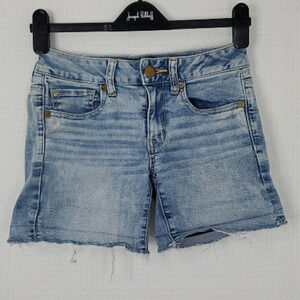 American Eagle size 2 super super stretch mid rise jean shorts